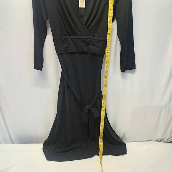 Talbots Black Faux Wrap Dress 3/4 Sleeve  NWT Size S D13 - Picture 3 of 8